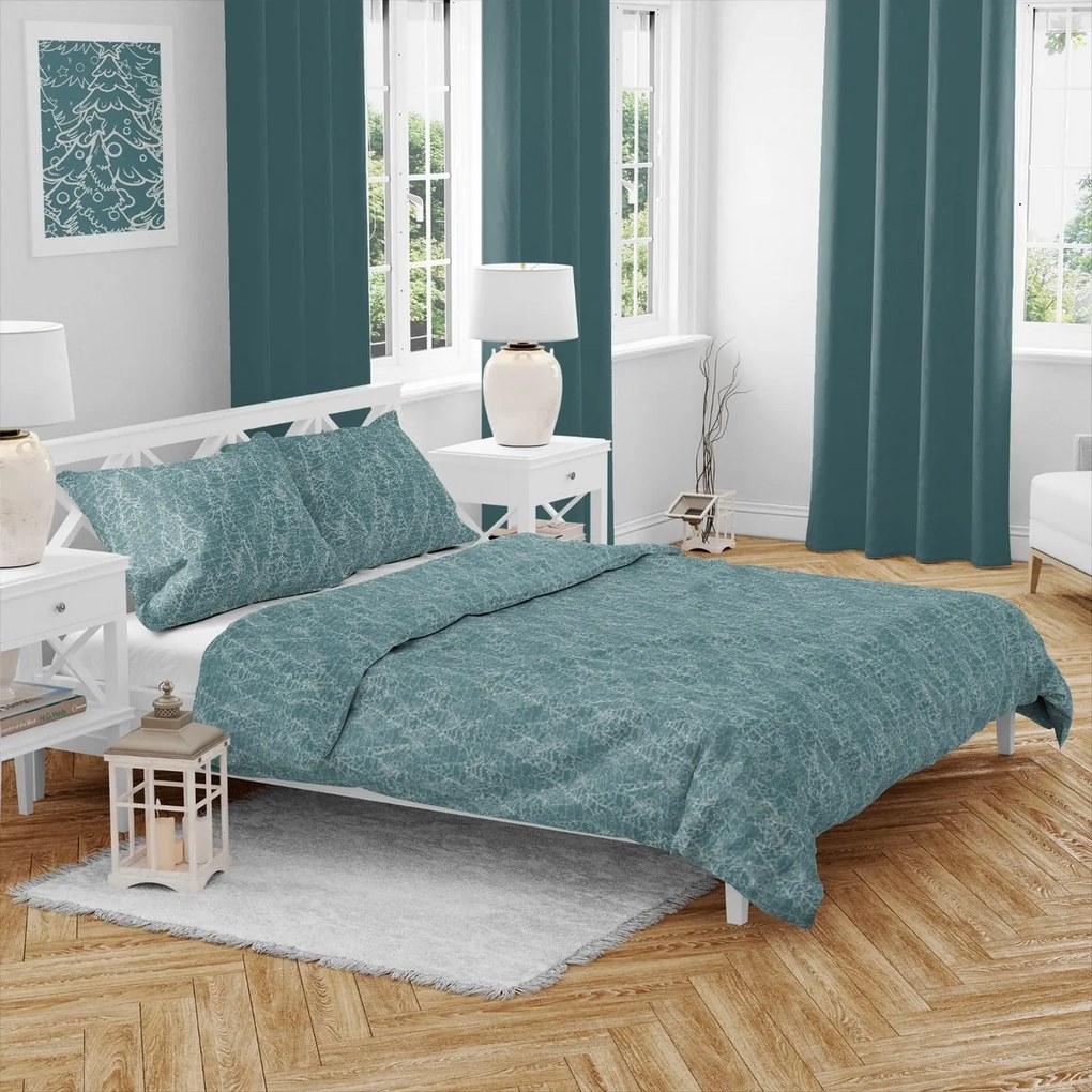 Lenjerie de pat din bumbac de Crăciun Pădurea de iarnă, 140 x 200 cm, 70 x 90 cm