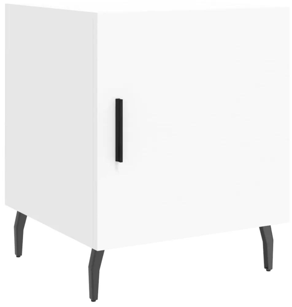 827596 vidaXL Noptieră, alb, 40x40x50 cm, lemn compozit
