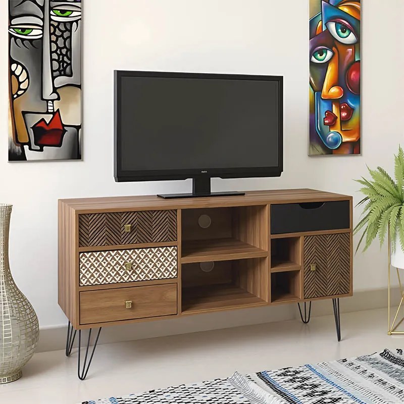 Comoda TV Bohira, culoare nuc, 120 x 39 x 64 cm