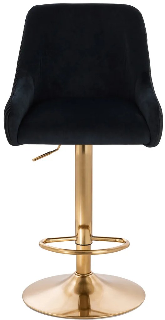 HR920W Scaun Neagră din Catifea cu Bază Aurie
