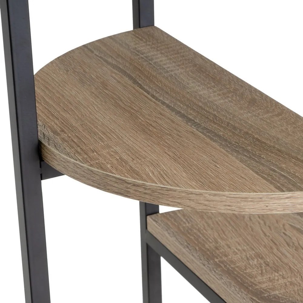 Etajeră neagră/în culoare naturală cu aspect de lemn de stejar 40x110 cm – Casa Selección