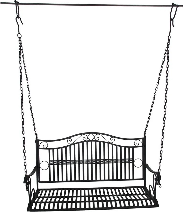 Balansoar de grădină negru din metal Cumbal – Garden Pleasure