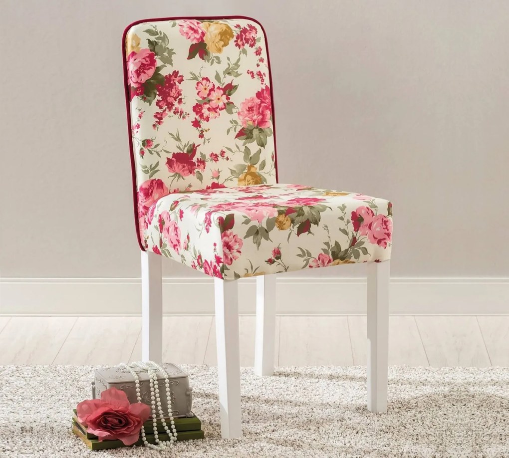 Scaun pentru copii, tapitat cu stofa cu picioare din lemn Summer Chair With Flower