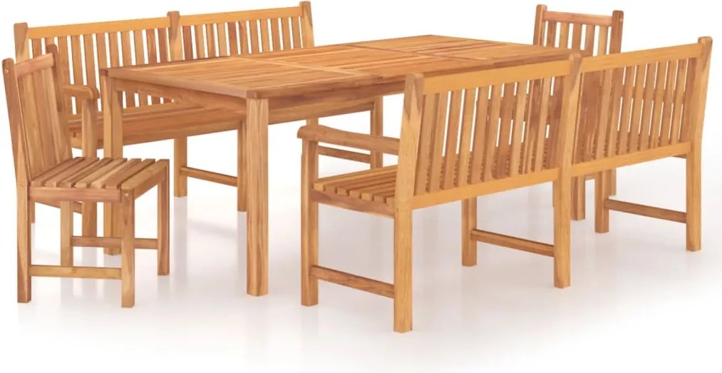 vidaXL Set de sufragerie de grădină, lemn masiv de tec, 5 piese