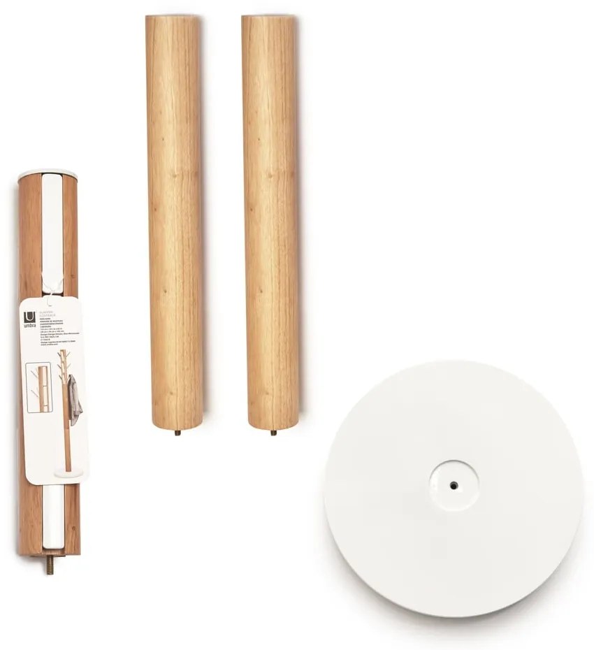 Cuier din lemn de arbore de cauciuc alb-natural Flapper – Umbra