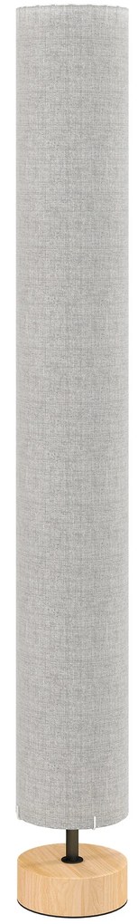 HOMCOM Lampadare de podea pentru living cu abajur din in, comutator de picior, 2 x dulie E27, 120 cm, gri | Aosom Romania