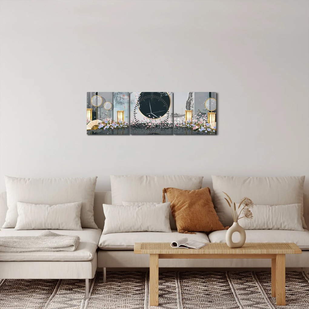 Tablou - Colaj (cu ceas) (90x30 cm)