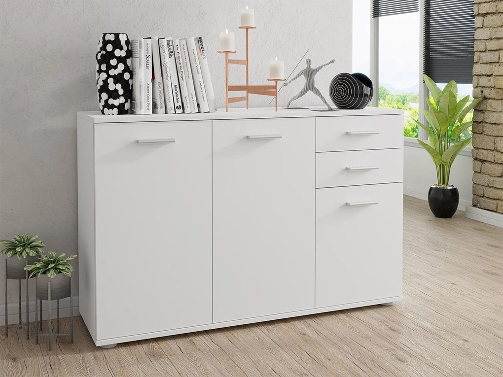 Comodă combinată Claudia 1 3T 2S (Alb). Promo -17%. 1059362
