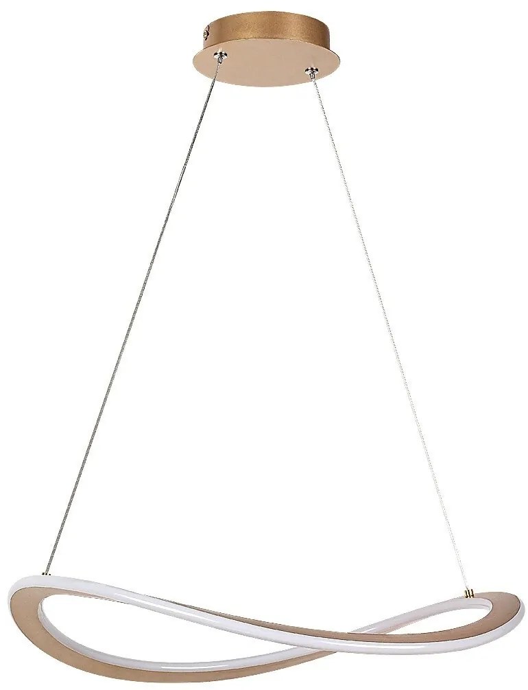 Lustra LED suspendata din metal auriu Kallira D-52cm