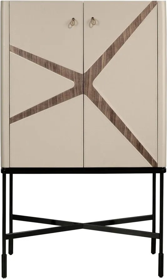 Bufet, Bar design LUX furnir de nuc si piele High sideboard