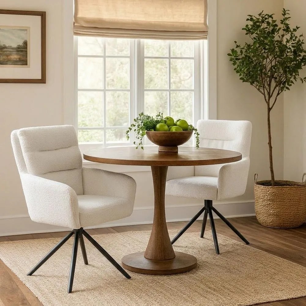 Set - 2 scaune de dining rotative AVENBERG TESSA - Alb