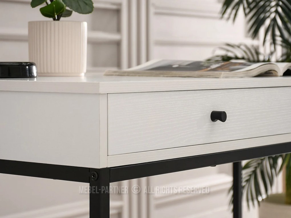 Masă PC Kaplan (lemn alb + negru). 1109767