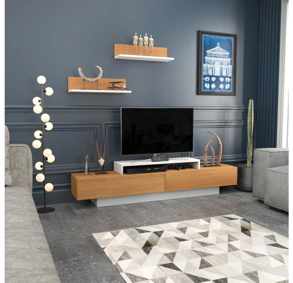 Mobilier living Lusalona (alb + teak). 1107307