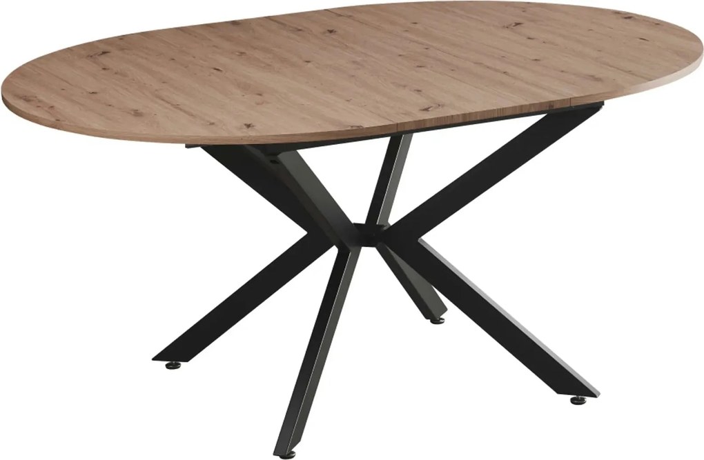 Masa extensibila ABERO TIP 1, stejar sonoma/negru, 100/140x100x75 cm
