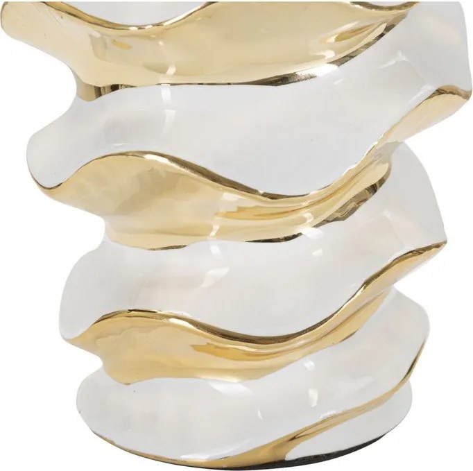 Veioză albă-aurie din ceramică cu abajur textil (înălțime 53 cm) Glam Space – Mauro Ferretti