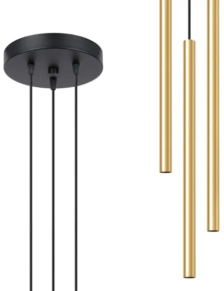 Lustră pe cablu Sollux SL.1197 PASTELO 3xG9/8W/230V auriu