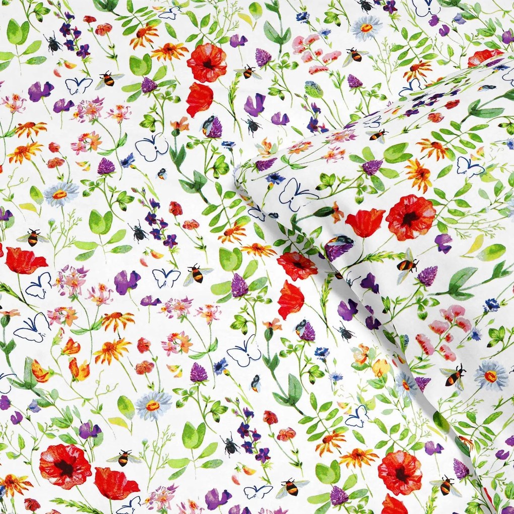 Goldea lenjerie de pat din 100% bumbac - câmp de vară 140 x 220 și 50 x 70 cm