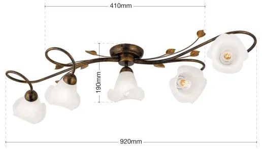 Lustră aplicată Orion DL 7-789/5 SISI 5xE14/40W/230V bronz/patină