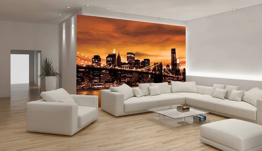 Fototapet - New York și Brooklin Bridge City (152,5x104 cm)