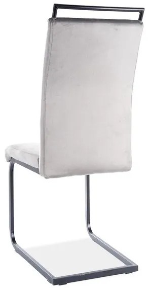 Scaun de bucaterie Oceanus Velvet, gri/argintiu