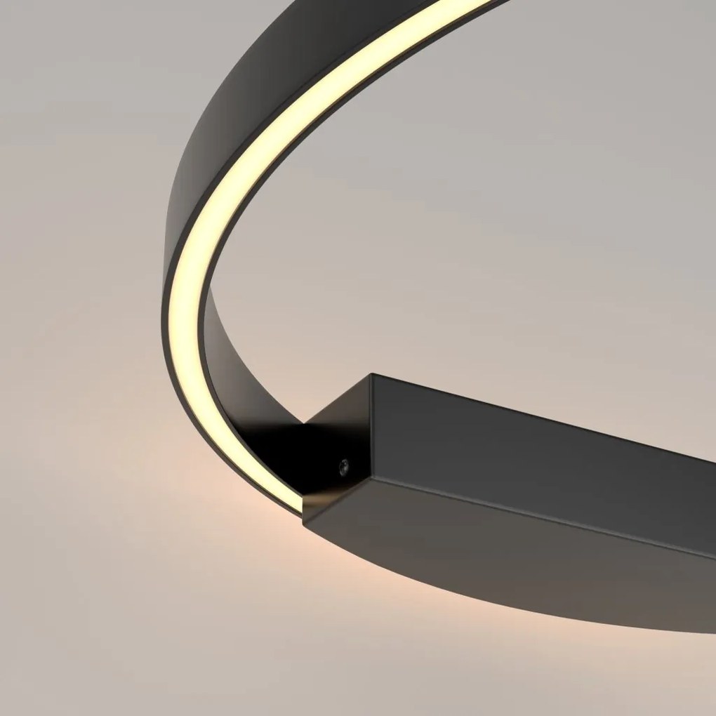 Aplica LED de perete design modern Rim negru 60cm