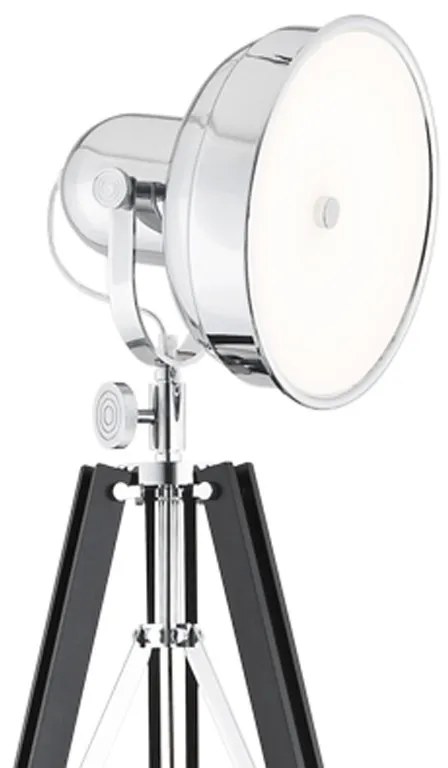 Lampadar LED de podea retro cu trepied lemn negru FOTO NEW