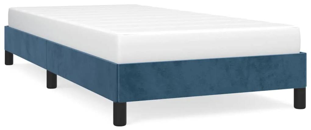 346962 vidaXL Cadru de pat, albastru închis, 100x200 cm, catifea