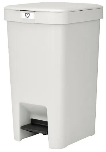 Coș cu pedală Brabantia StepUp 1008480, 16 L, Materiale ecologice, Deschidere mare, Gri deschis
