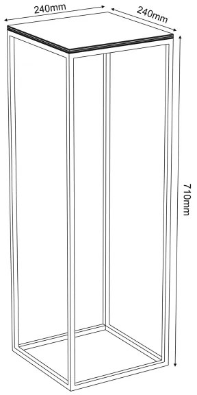 Suport de flori 70x24 cm alb