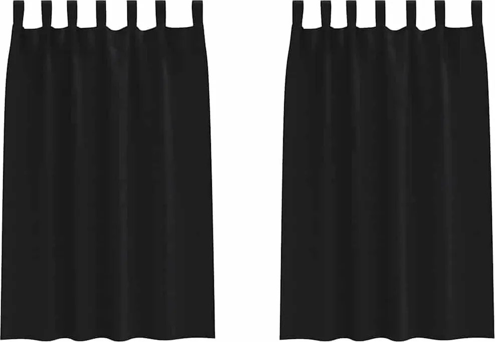 vidaXL Perdele Opaque cu Inel 2 pcs Negru 175 x 140 cm Poliester