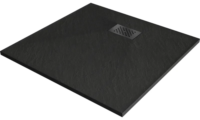 Bazin Hugo brodzik kwadratowy SMC 80 x 80 cm, negru, masca neagră - 42708080-B