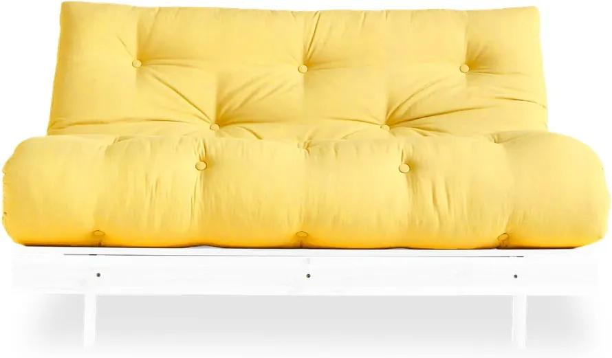 Canapea extensibilă Karup Design Roots White/Yellow