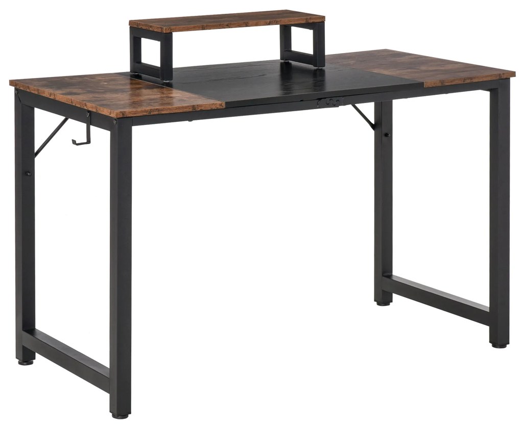 HOMCOM birou stil industrial, suport monitor, 120x60x73,5cm | AOSOM RO