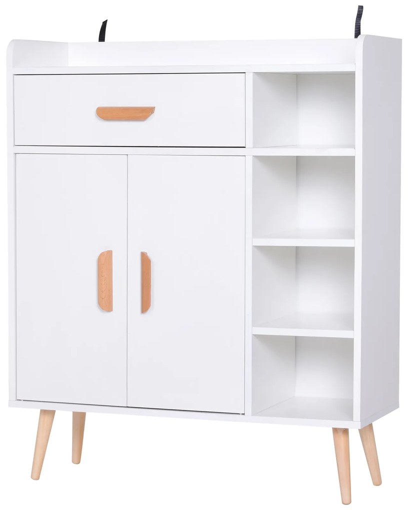 HOMCOM Mobilier Multifuncțional Compact pentru Hol, 80x29.5x96cm, Design Modern, Alb | Aosom Romania