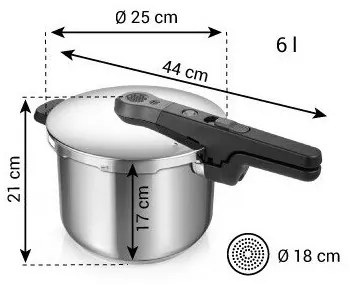 Oală sub presiune Tescoma ELEMENT,  6 l