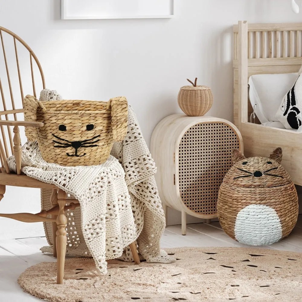 Coș de jucării pentru copii în culoare naturală din zambilă de apă ø 35x26 cm Rabbit – Compactor