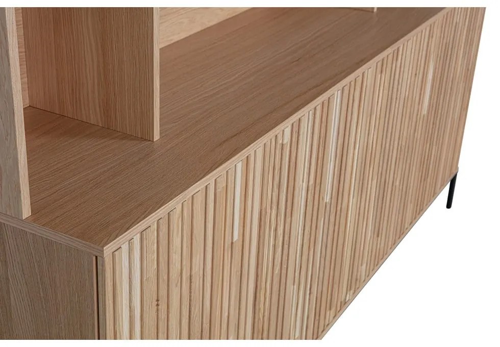 Bibliotecă în culoare naturală cu aspect de lemn de stejar 200x150x44 cm Gravure – WOOOD