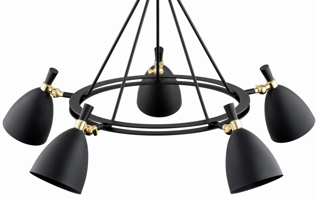 Lustra cu 5 spoturi design modern CHARLOTTE negru