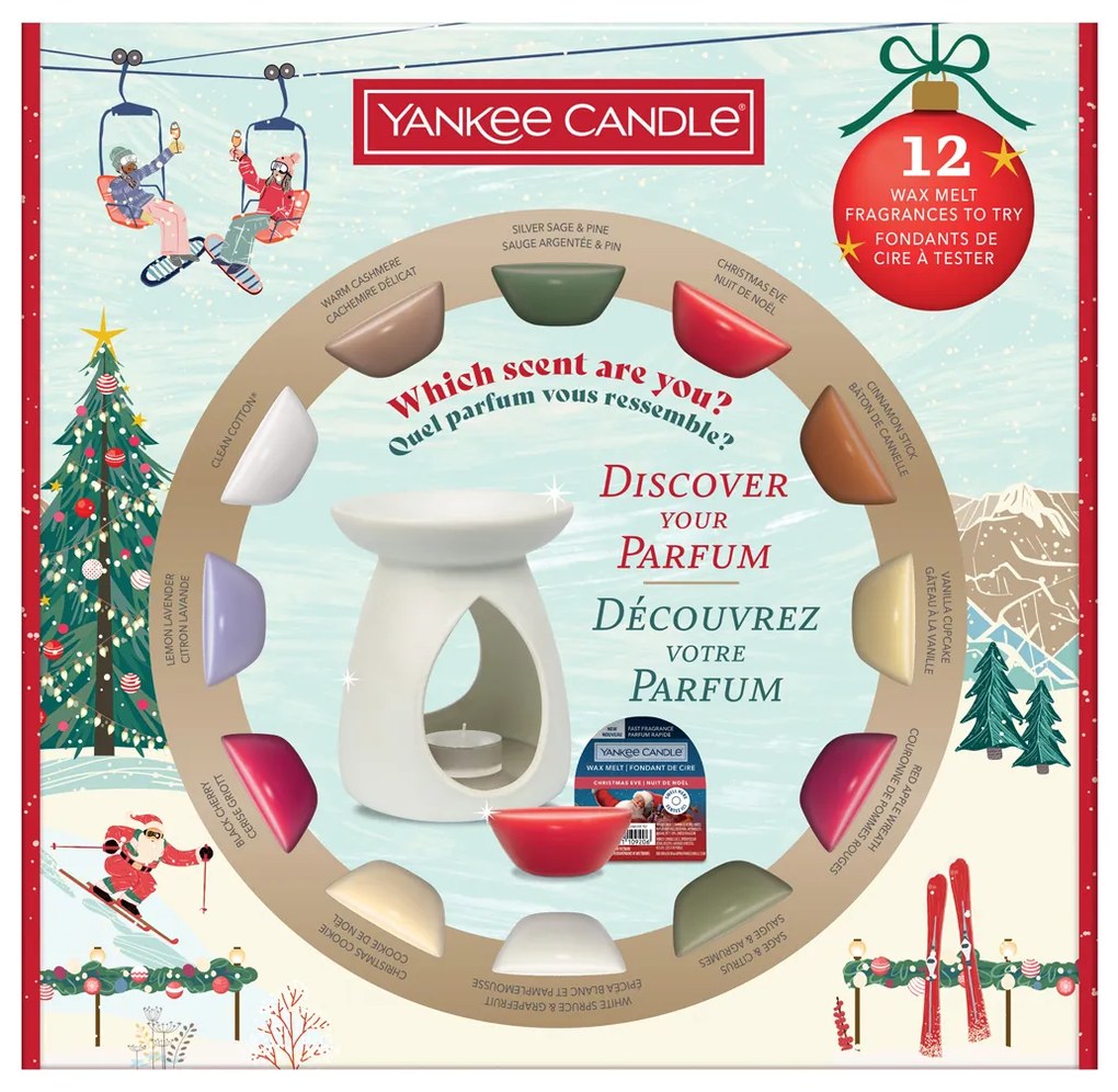 Yankee Candle Set cadou de Crăciun cu 12 lumânări de ceară și lămpi aromatice 2025