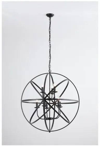 Searchlight 2478-8BK - Lustră pe lanț ORBIT, 8xE14/60W/230V, neagră