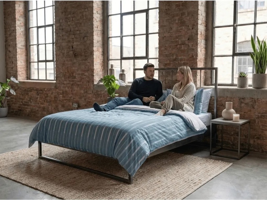 Lenjerie de pat microflanel STRIPELLE albastru Dimensiune lenjerie de pat: 2 buc 70 x 90 cm | 200 x 220 cm