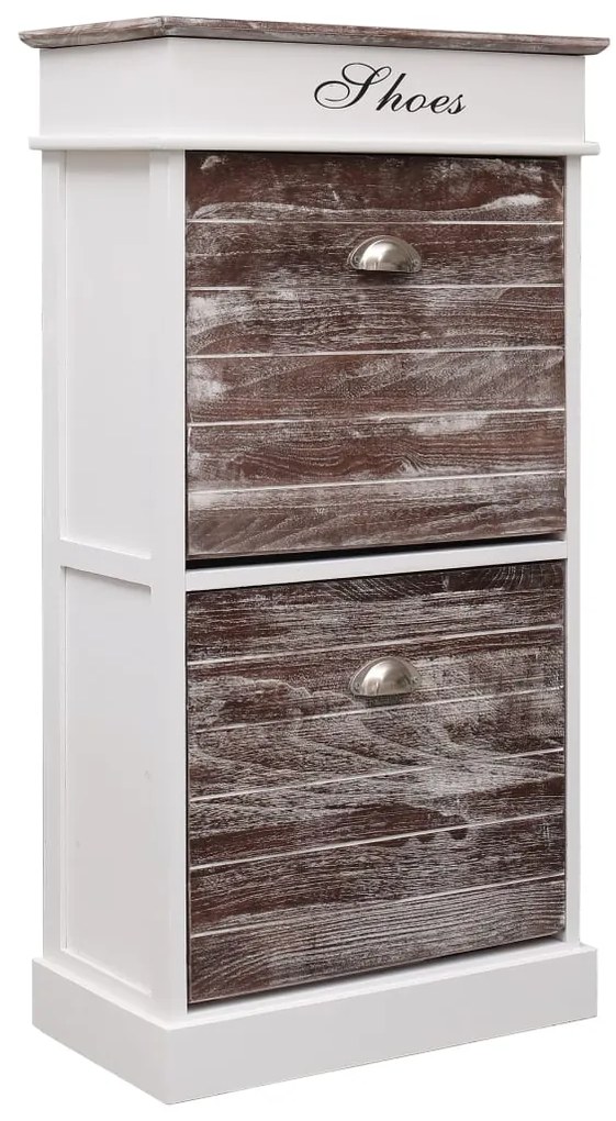 vidaXL Pantofar, maro, 50 x 28 x 98 cm, lemn de paulownia