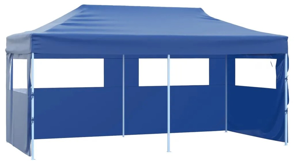 vidaXL Cort de petrecere pliabil cu 4 pereți, albastru, 3 x 6 m, oțel