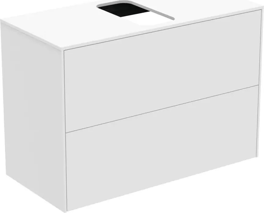 Dulap baza suspendat Ideal Standard Atelier Conca 2 sertare si blat cu decupaj central 80 cm alb mat
