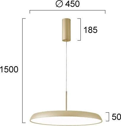 Lustră LED suspendată pe cablu ART LED/41W/230V, finisaj auriu