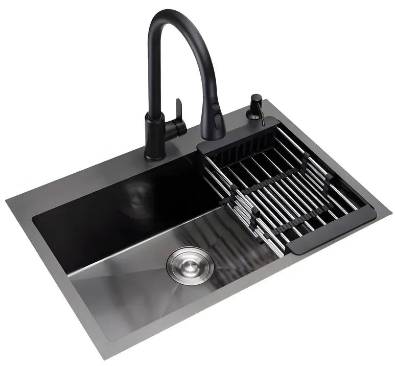 Chiuveta Bucatarie Profesionala , Inox,HS GRI-NEGRU, 68X45 CM