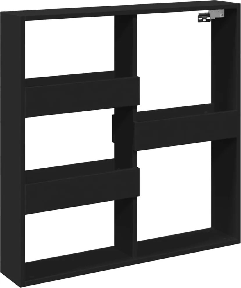 vidaXL Dulap de perete, negru, 80x15x80 cm, lemn prelucrat