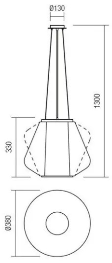 Lustră pe cablu Redo 01-1140 FUSION 1xE27/42W/230V d. 38 cm gri