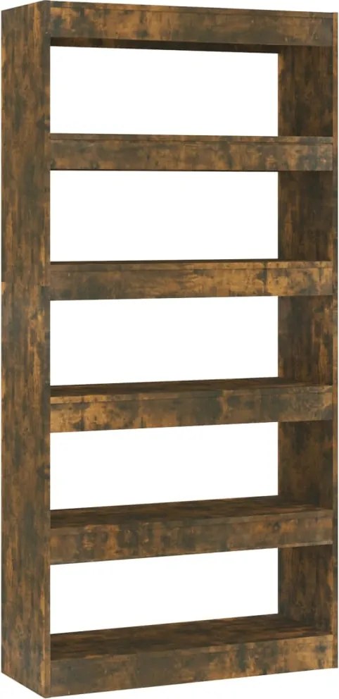 vidaXL Bibliotecă/Separator cameră, stejar fumuriu, 80x30x166 cm, PAL