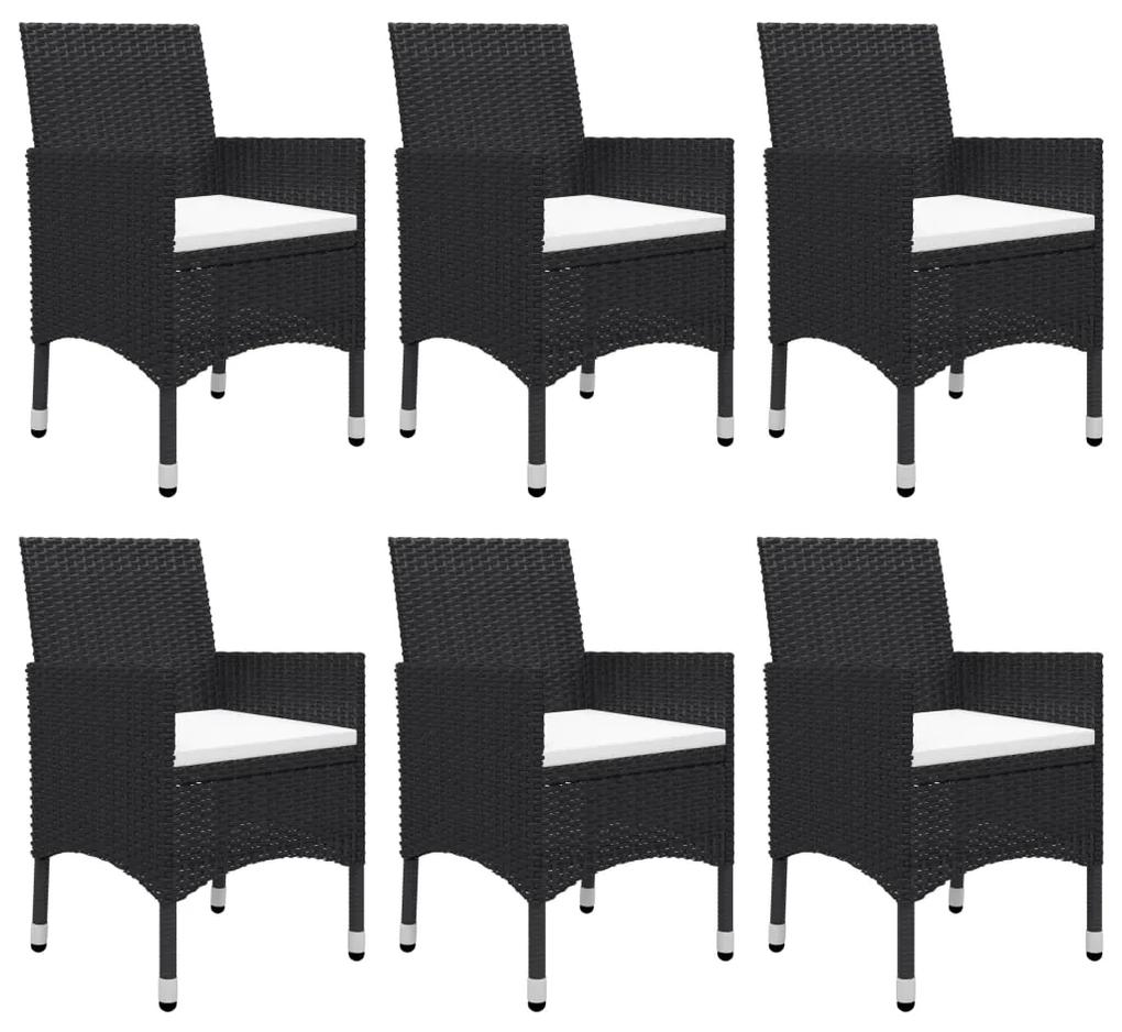 Set mobilier de gradina, 7 piese, negru Negru, 7